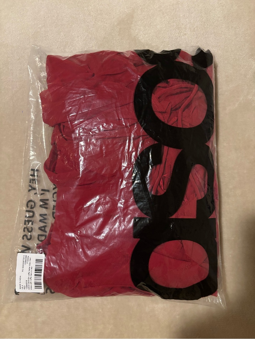 NWT ✨ ASOS Design Red Ruffle One-Shoulder Evening Gown - Picture 4 of 4